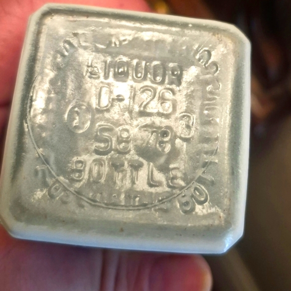 Vintage Vandermint Glass Liquor Bottle Delft Blue Windmills on White 11" Empty - Picture 2 of 9